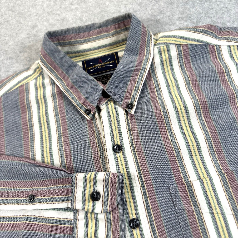 The Arrow Company Men's Size XL Multi Color Striped Long Sleeve Shirt